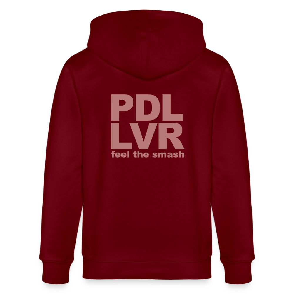 Unisex Bio-Kapuzenjacke PADEL LOVER - Burgunderrot
