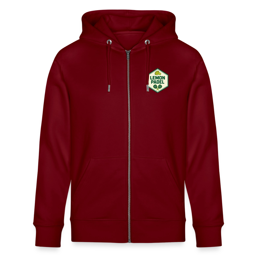 Unisex Bio-Kapuzenjacke PADEL LOVER - Burgunderrot